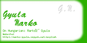 gyula marko business card